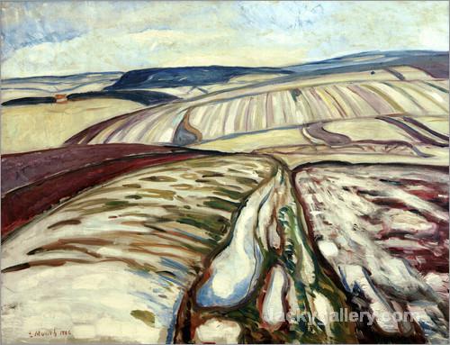 Snowmelt near Elgersburg by Edvard Munch paintings reproduction